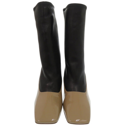 BURBERRY boots patent leather , leather beige Short boots high heels Women 40