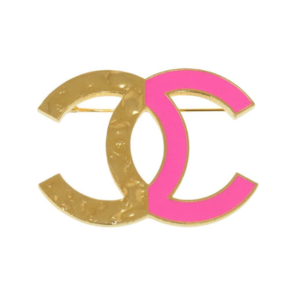 CHANEL Brooch metal gold Bicolor COCO Mark
