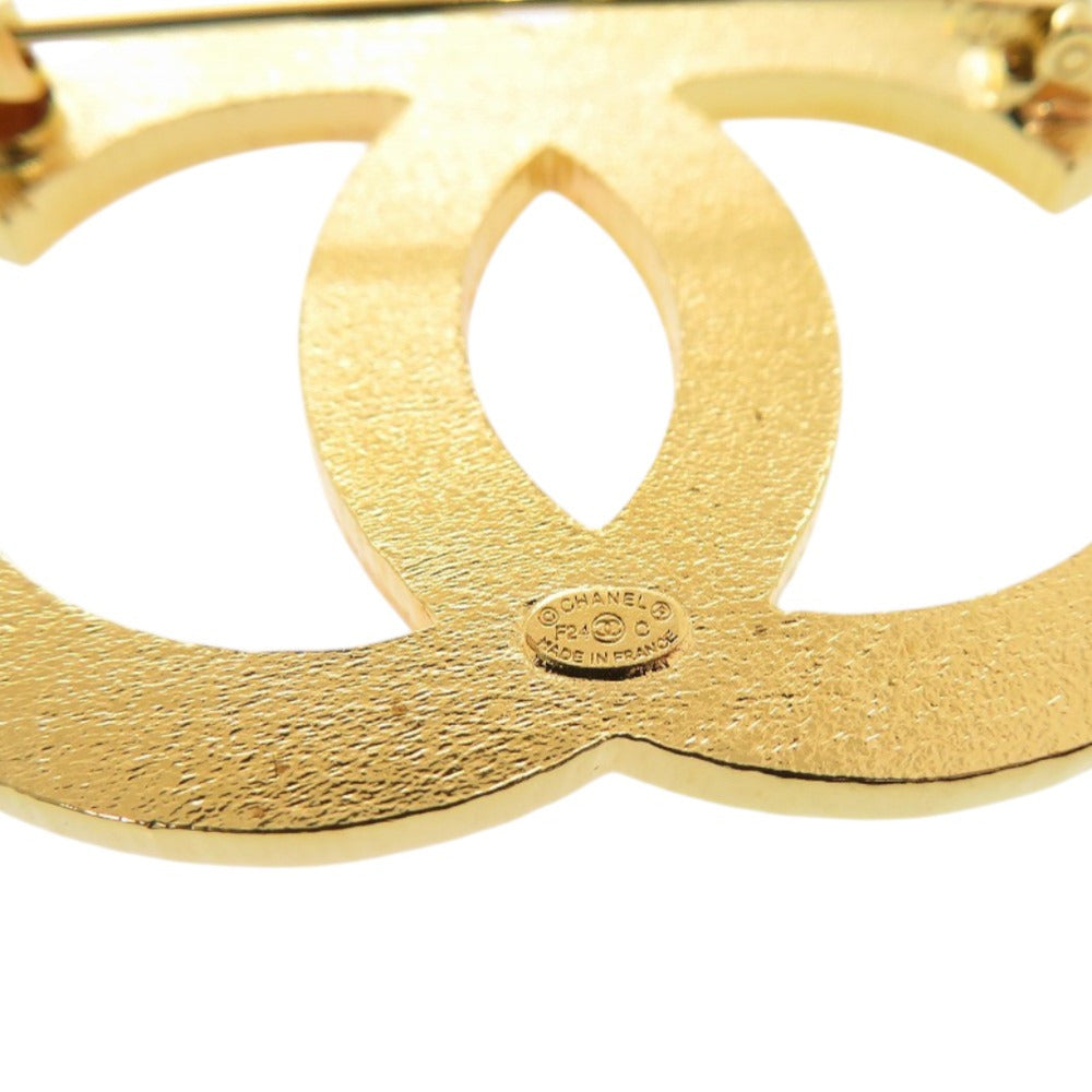 CHANEL Brooch metal gold Bicolor COCO Mark