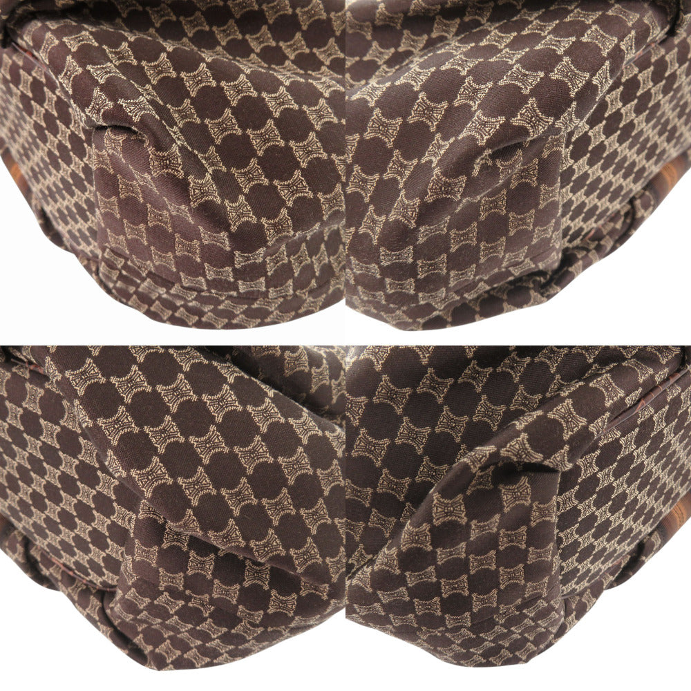 CELINE Handbag Canvas, Leather Brown one belt Macadam Women