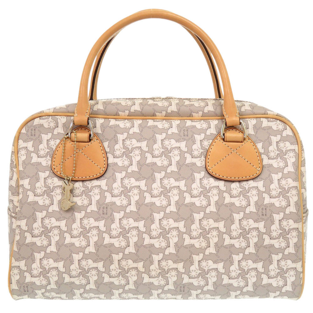 CELINE Handbag PVC, Leather gray Sulky Carriage Pattern Women