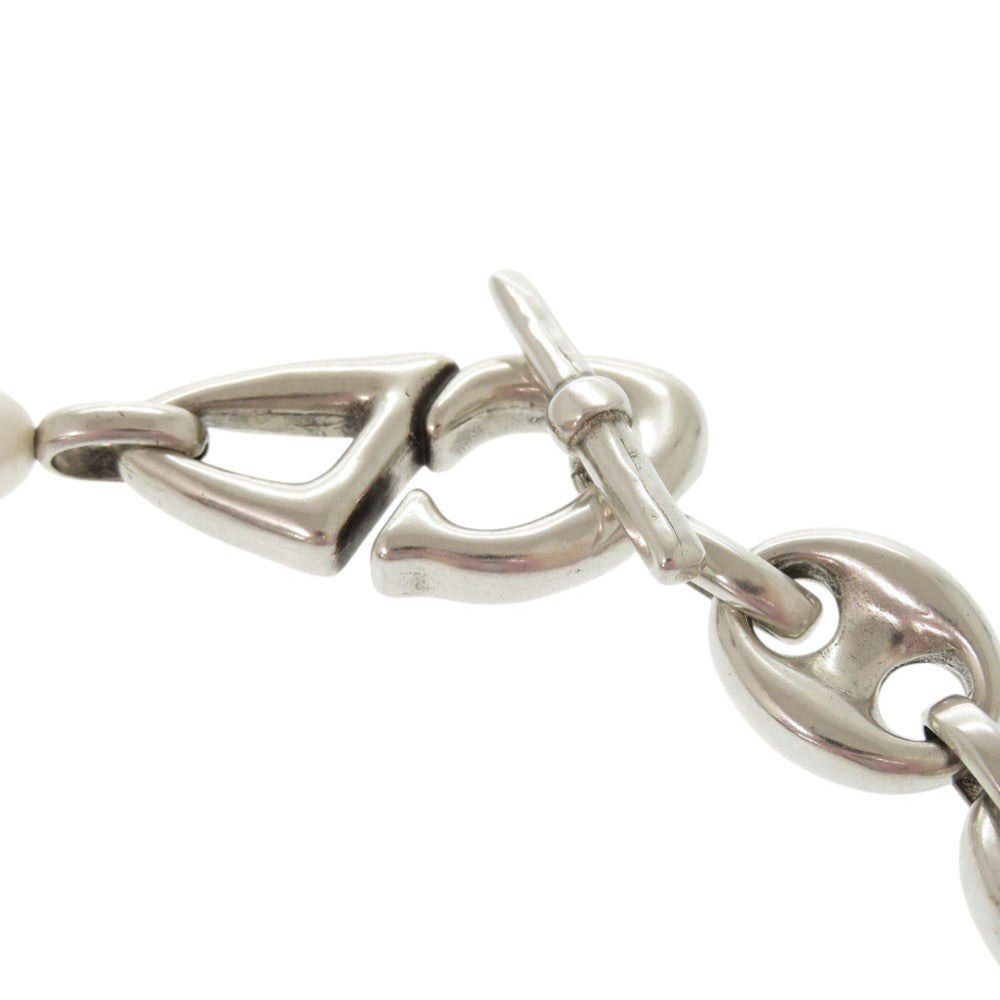 Christian Dior Necklace Brass, Pearl Silver CD30 Women