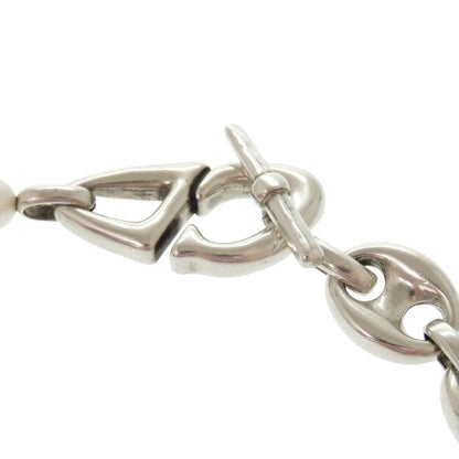Christian Dior Necklace Brass, Pearl Silver CD30 Women