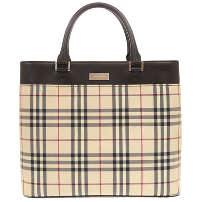 BURBERRY Handbag Canvas, Leather beige Nova Check Women