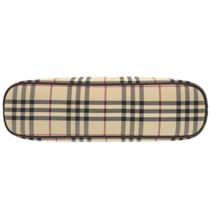 BURBERRY Handbag Canvas, Leather beige Nova Check Women