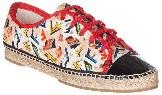 FENDI WOMEN'S JUNIA CANVAS SNEAKERS SIZE 39