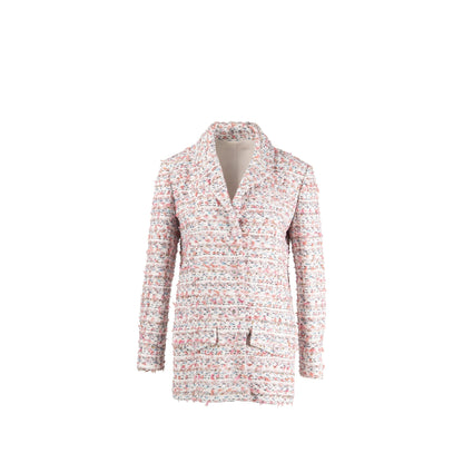 Chanel Size 38 23C Tweed Jacket Ecru/Pink/Blue/Green
