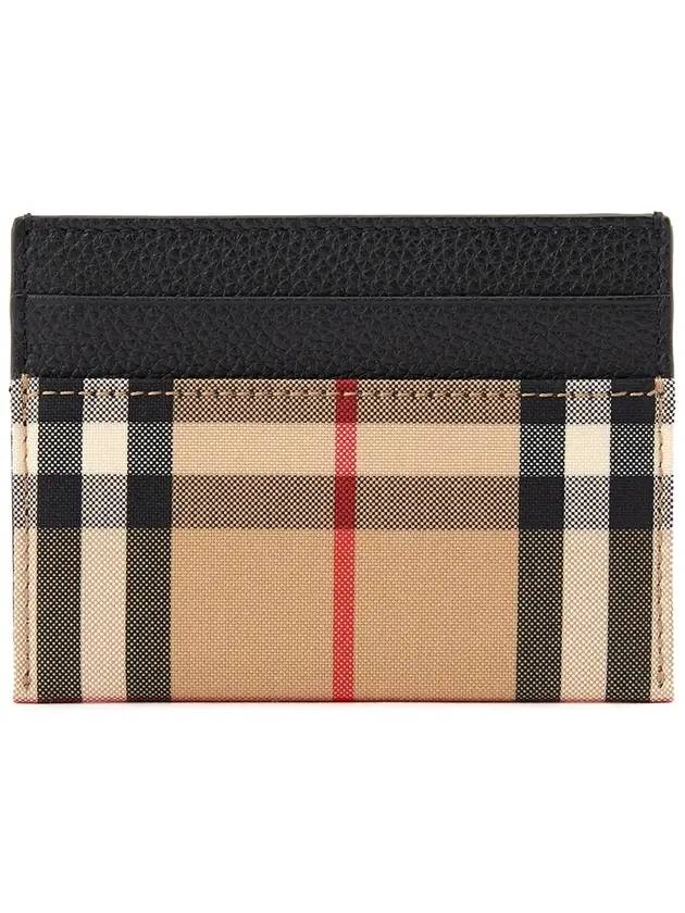 Luxury Burberry Sandon Vintage Check Card Wallet Black