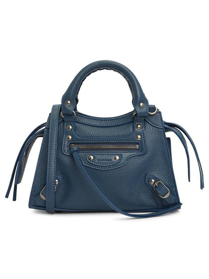 Luxury Balenciaga Trending 2025 Neo Classic City Mini Leather Tote Bag Petrol Blue