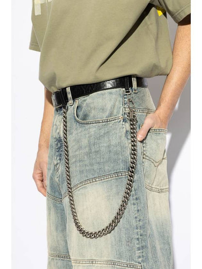 Luxury Balenciaga Trending 2025 Luxury Balenciaga Trending 2025 Leather Belt With Chain, Men's, Black