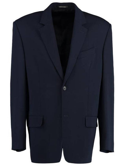 Luxury Balenciaga Trending 2025 Regular Tailored Jacket Navy