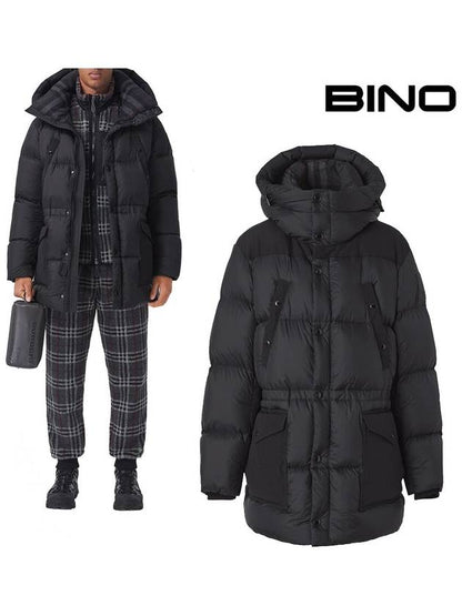 Luxury Burberry Logo Applique Nylon Padding Black