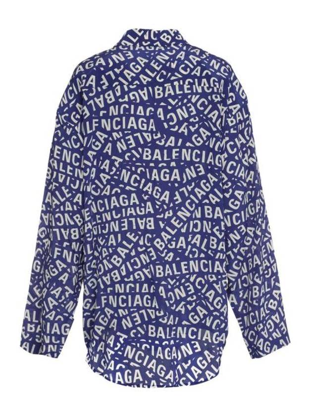 Luxury Balenciaga Trending 2025 All Over Logo Shirt Blue