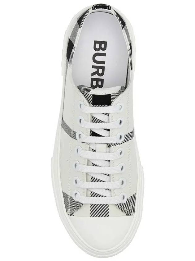 Luxury Burberry Check Cotton Low Top Sneakers Black White