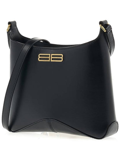 Luxury Balenciaga Trending 2025 Double B Logo Hobo Shoulder Bag Black