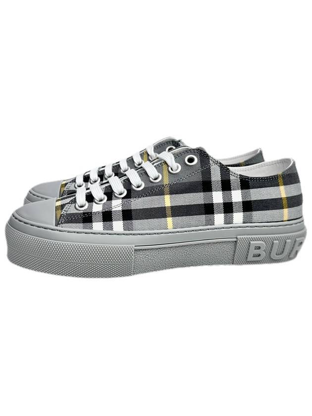 Luxury Burberry Vintage Check Cotton Low Top Sneakers Grey
