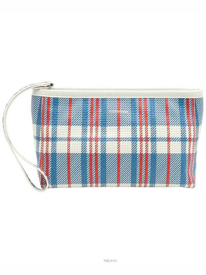 Luxury Balenciaga Trending 2025 Multi check printed gold lettering logo hand strap Babes pouch clutch