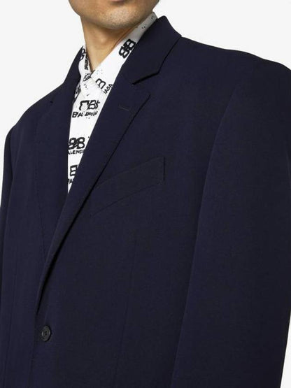 Luxury Balenciaga Trending 2025 Regular Tailored Jacket Navy