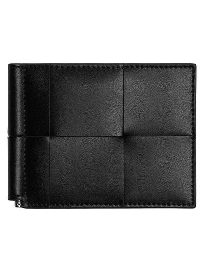 Luxury Bottega Veneta Cassette Money Clip Card Wallet Black