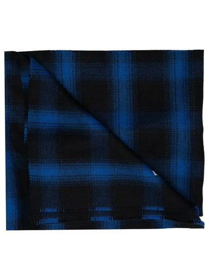 Luxury Balenciaga Trending 2025 Check Embroidery Logo Muffler Blue Black