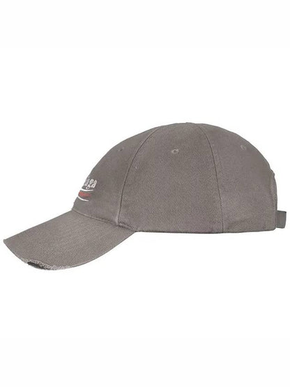 Luxury Balenciaga Trending 2025 Wave Logo Cotton Drill Ball Cap Smokey Grey