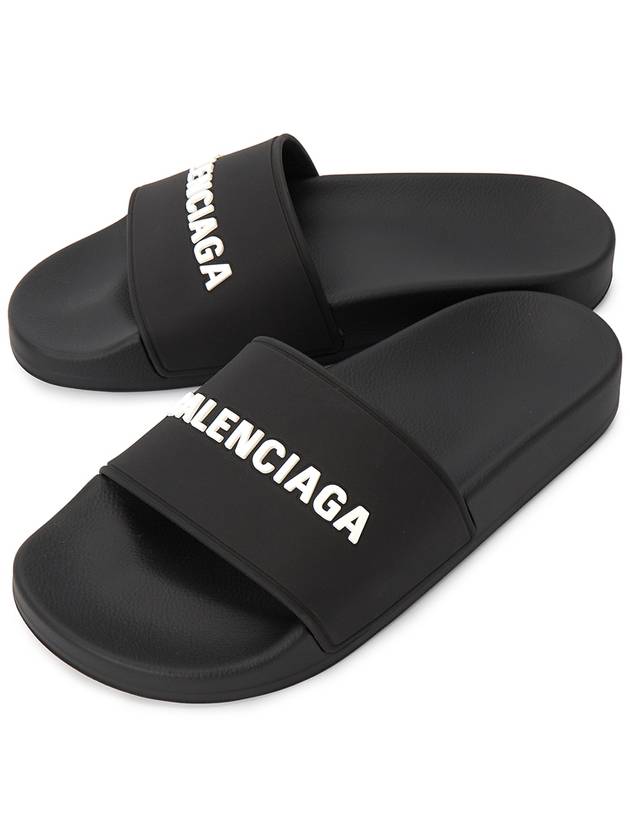 Luxury Balenciaga Trending 2025 Logo Slippers Black