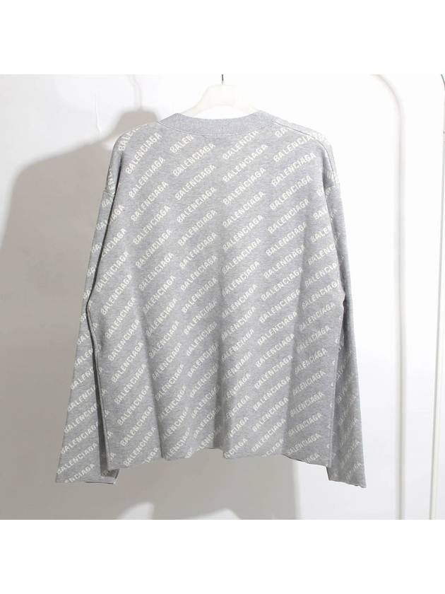 Luxury Balenciaga Trending 2025 All-Over Logo Cardigan Grey
