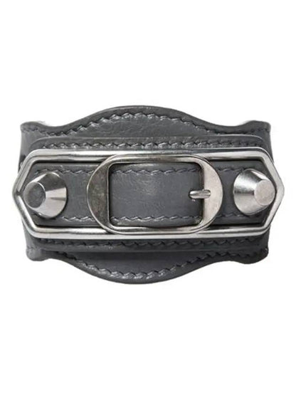Luxury Balenciaga Trending 2025 Giant Silver Buckle Bracelet Grey