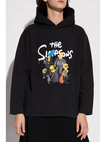 Luxury Balenciaga Trending 2025 Simpsons Print Hoodie Black