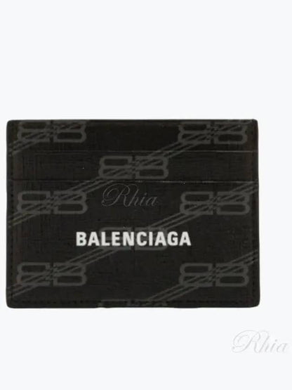 Luxury Balenciaga Trending 2025 BB Monogram Card Wallet Black
