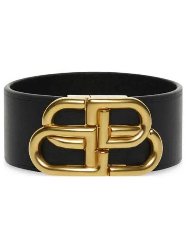 Luxury Balenciaga Trending 2025 Double B Logo Buckle Leather Belt Black