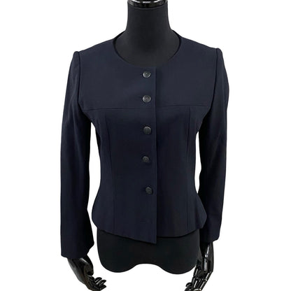 CHANEL No color jacket Wool, Nylon, Spandex, Silk Navy Women 38
