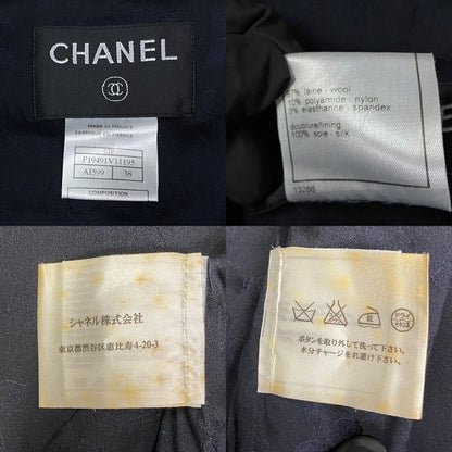 CHANEL No color jacket Wool, Nylon, Spandex, Silk Navy Women 38