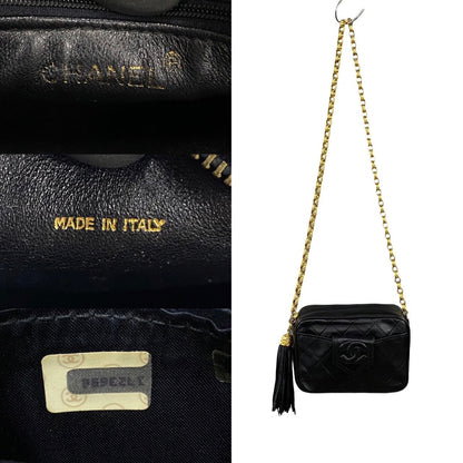 CHANEL Shoulder Bag lambskin black Matrasse Women