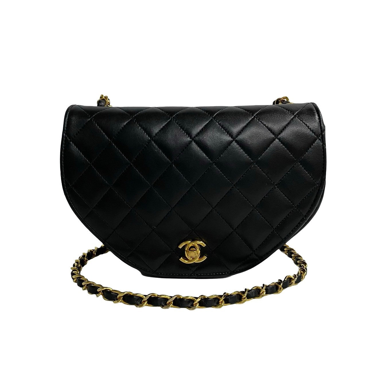 CHANEL Shoulder Bag Leather, Lambskin black COCO Mark Matrasse Women
