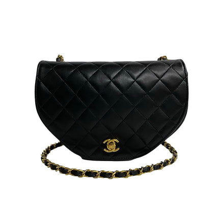 CHANEL Shoulder Bag Leather, Lambskin black COCO Mark Matrasse Women