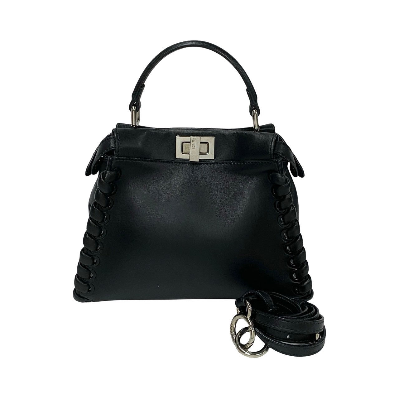 FENDI Shoulder Bag leather black Peekaboo Iconic Mini Women