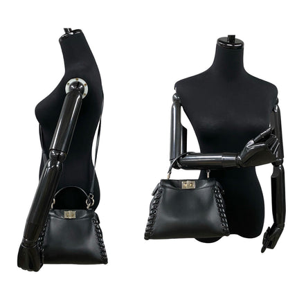 FENDI Shoulder Bag leather black Peekaboo Iconic Mini Women