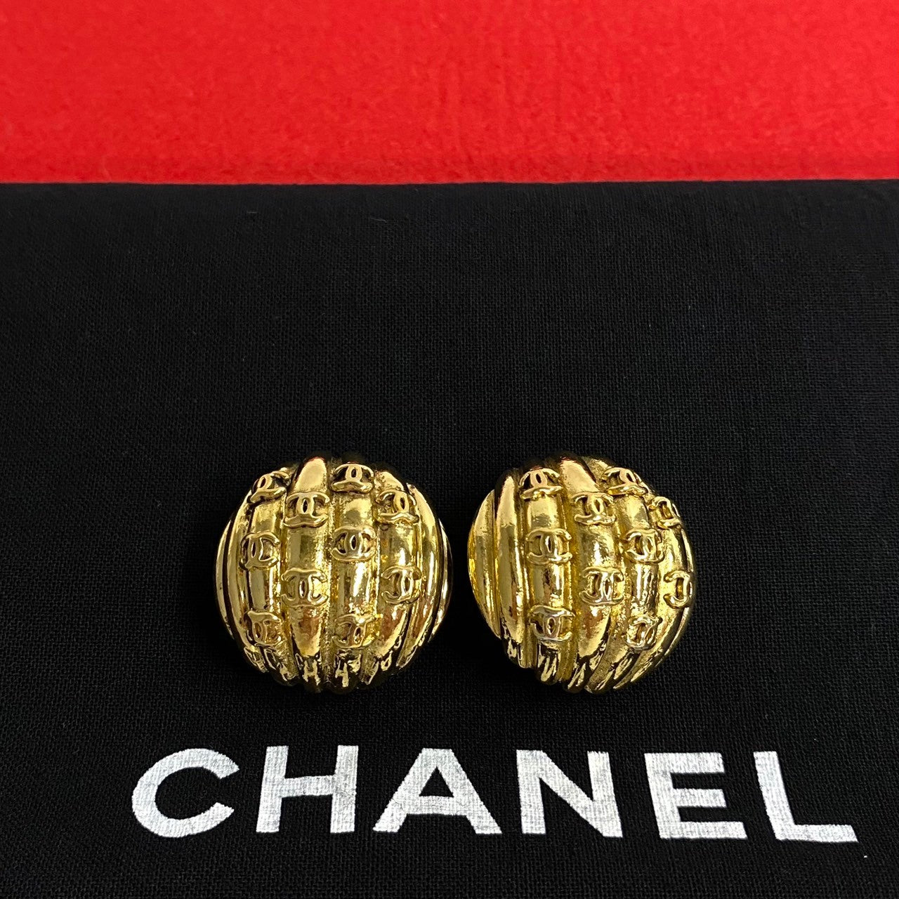 CHANEL Earring Gold Plated gold COCO Mark Women