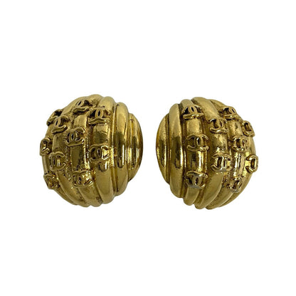 CHANEL Earring Gold Plated gold COCO Mark Women
