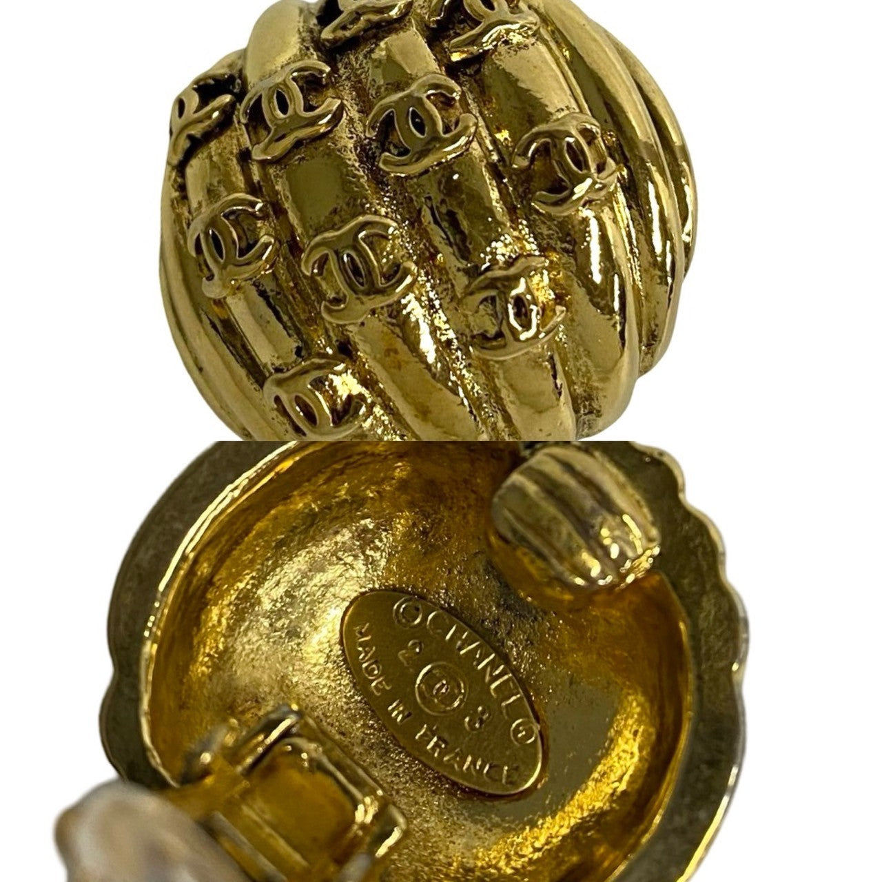 CHANEL Earring Gold Plated gold COCO Mark Women