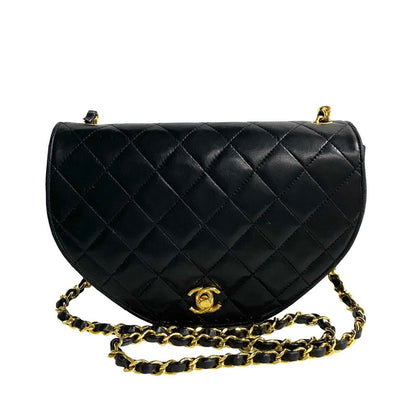 CHANEL Shoulder Bag lambskin black Matrasse