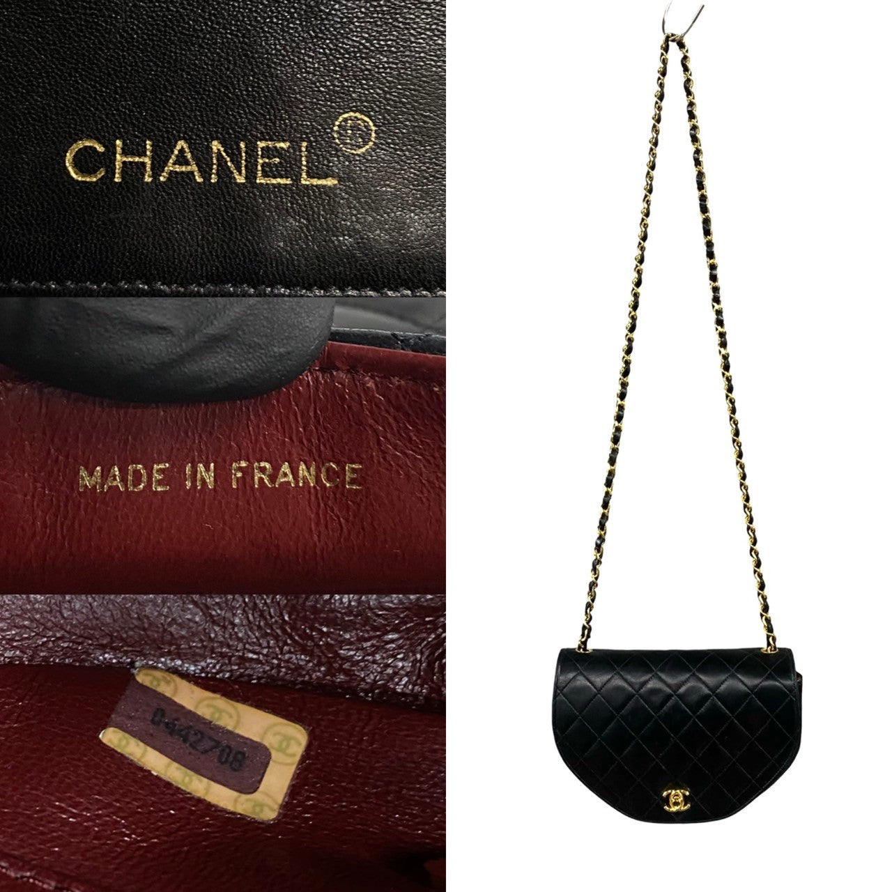 CHANEL Shoulder Bag lambskin black Matrasse
