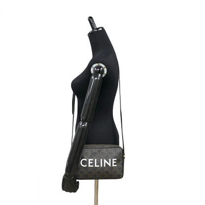 CELINE Shoulder Bag Leather, PVC black Triomphe Messenger Medium Women