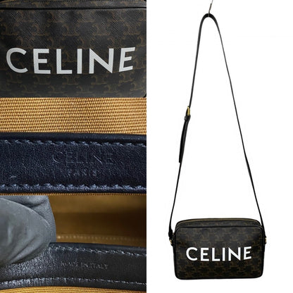 CELINE Shoulder Bag Leather, PVC black Triomphe Messenger Medium Women