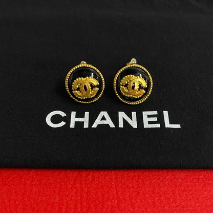 CHANEL Earring Gold Plated gold COCO Mark Women