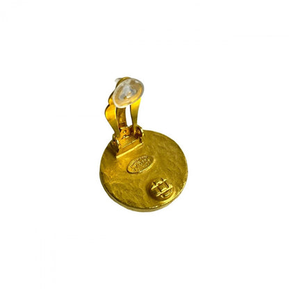 CHANEL Earring Gold Plated gold COCO Mark Women