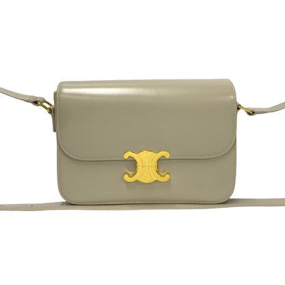 CELINE Shoulder Bag leather beige Classic Triomphe Women