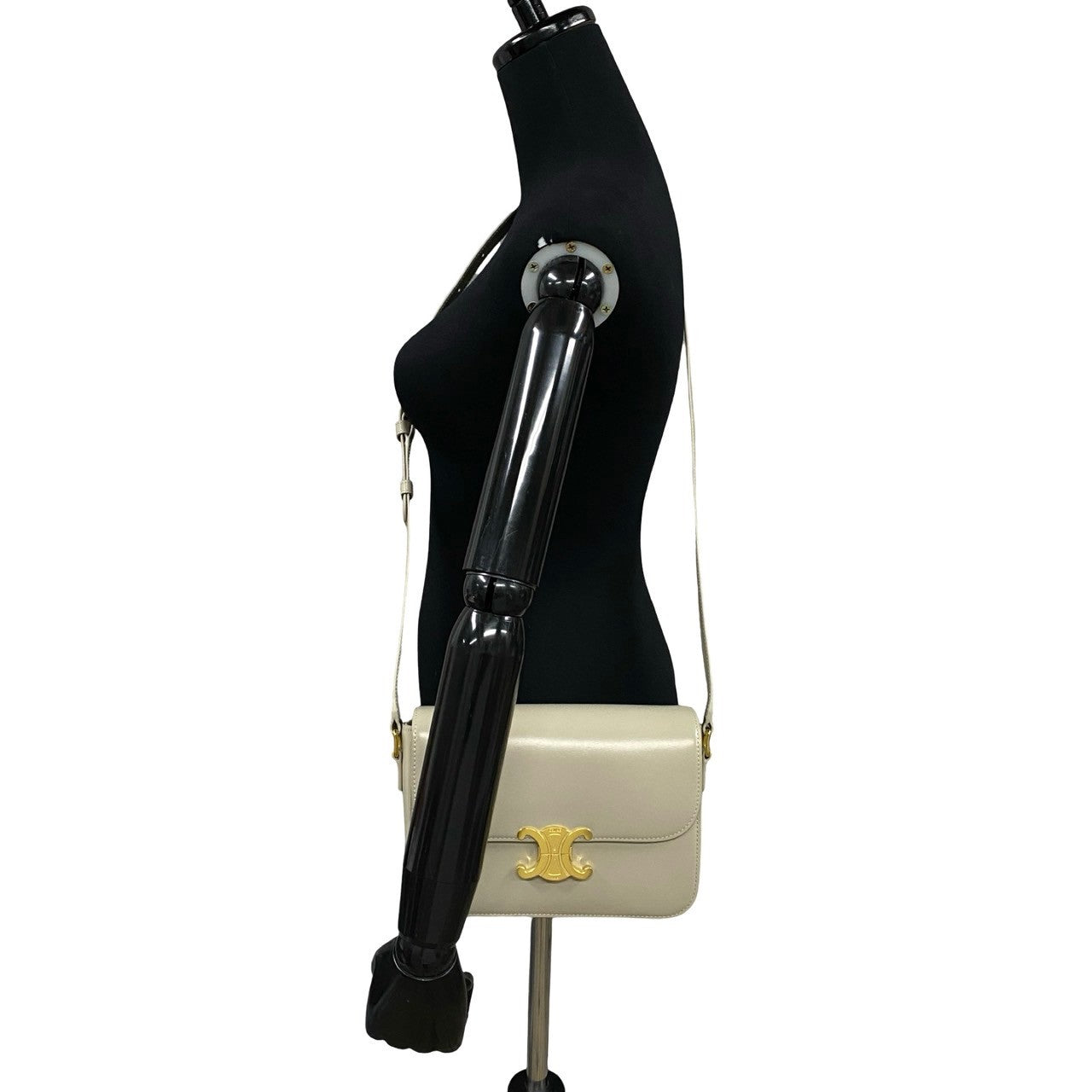 CELINE Shoulder Bag leather beige Classic Triomphe Women