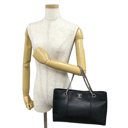 CHANEL Tote Bag leather black COCO Mark Women